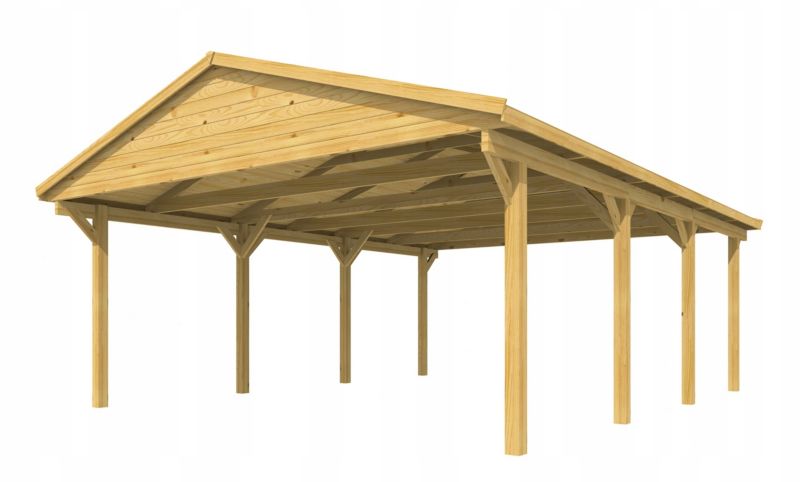 Wiata garażowa RSCBis drewniana impregnowana ciśnieniowo 530 x 694 cm 1 szt.
