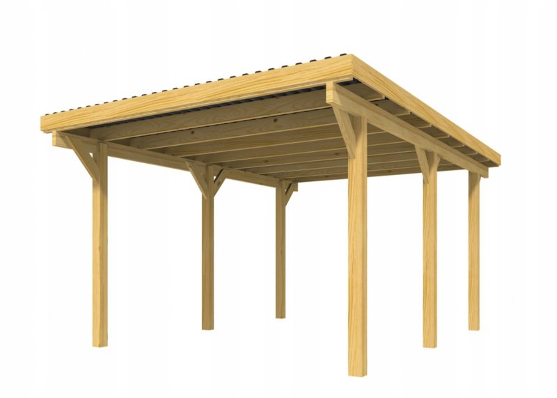Wiata garażowa RSCBis drewniana z płytą PVC 326 x 508 cm grafitowa 1 szt.
