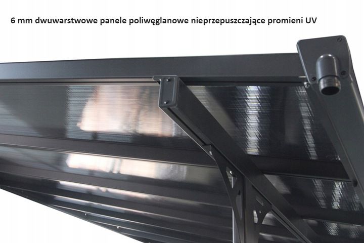 Wiata Hardmaister  Garażowa Ogrodowa ATLANTA Poliwęglan Przyścienna 436x305cm 1 szt