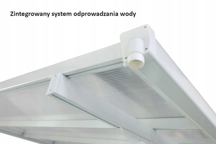 Wiata  Hardmaister  Ogrodowa garażowa ATLANTA 4,4x3m Poliwęglan Przyścienna Biała 1 szt