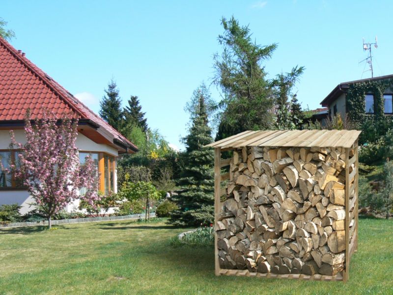 Wiata na drewno kominkowe COMPLEX 190x60/h184 cm, impregnowana, 1 szt.