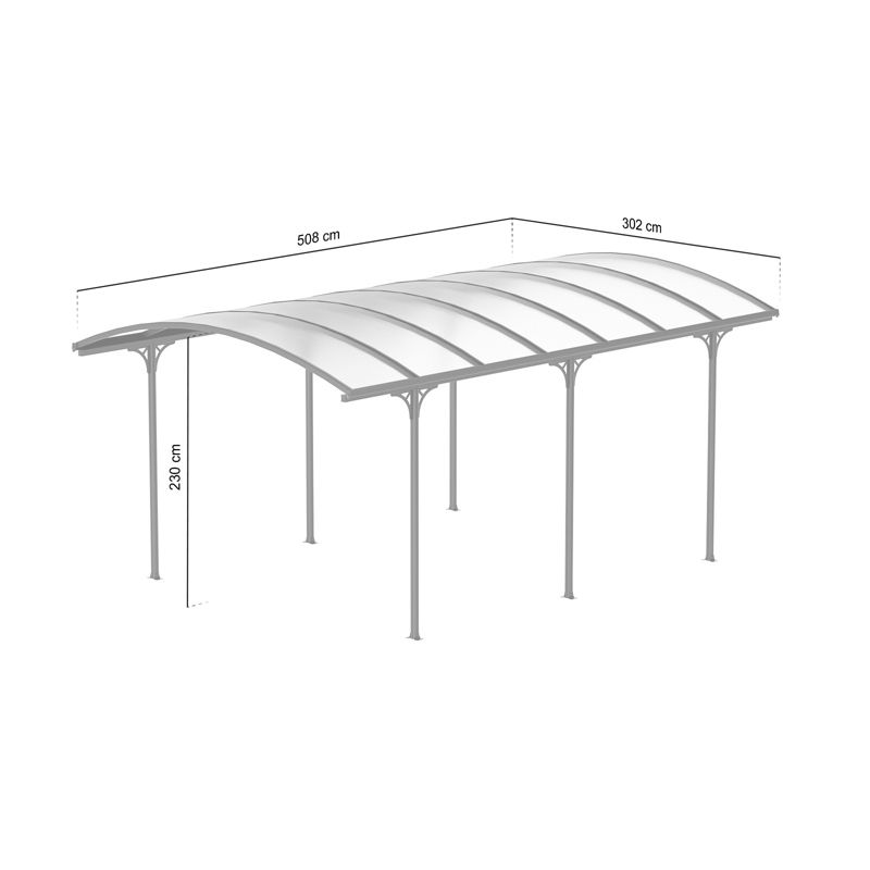 Wiata zadaszenie garażowe NORDVIC Frej 3x5 m - 3020 x 5080 x 2300 mm 1 szt.
