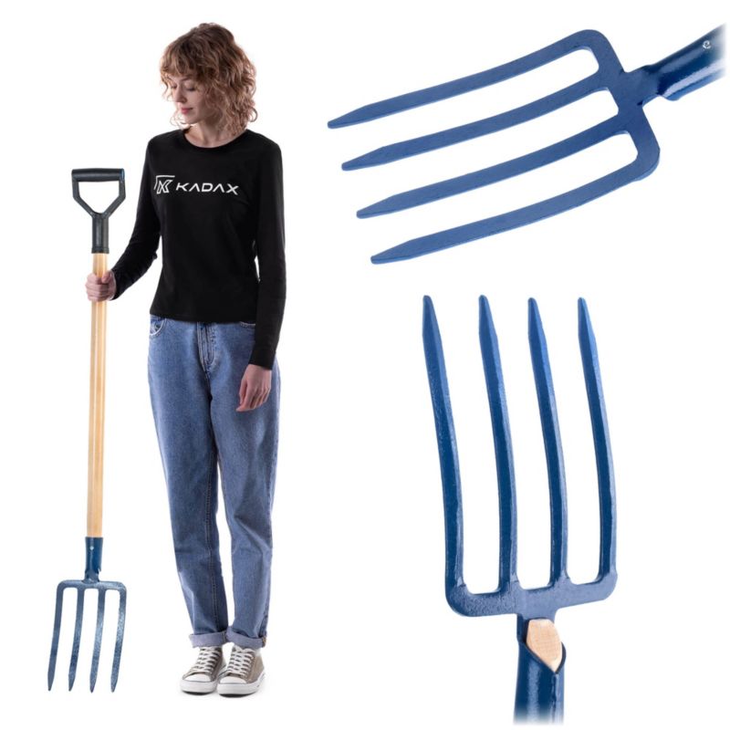 Widły Do Kopania KADAX 4 Zębne Ogrodowe Do Kompostu Siana Solidne 130cm 1szt.