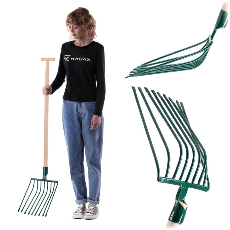Widły Gable KADAX 9 Zębne Do Kamieni Tłucznia metalowe Ogrodowe 131cm 1szt.