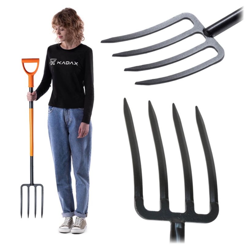 Widły ogrodowe KADAX 4 zębne gospodarcze do kopania metal hartowane 122cm 1 szt.