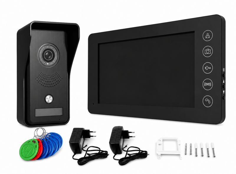wideodomofon BERNSTEIN VDS-61RU - czarny, 7", obsługa 2 wejść, pamięć obrazów, czytnik RFID, 1szt.