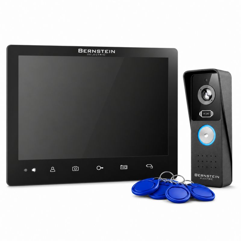 wideodomofon BERNSTEIN VDS-69RU - czarny, LCD 10", WiFi, otwieranie furtka i brama, breloki zbliżeniowe, czarny, 1xszt.