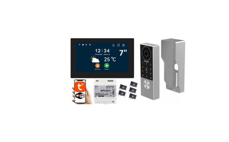 Wideodomofon Reer Ips Kw07 Din  Wifi 1080P App 7' Tuya 2 Żyłowy Pastylki Klawiatura 1 Szt