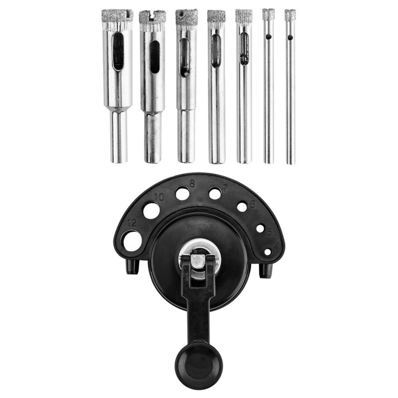 Wiertła diamentowe z prowadnicą GRAPHITE 4-12 mm, zestaw 8 szt. 1 kpl