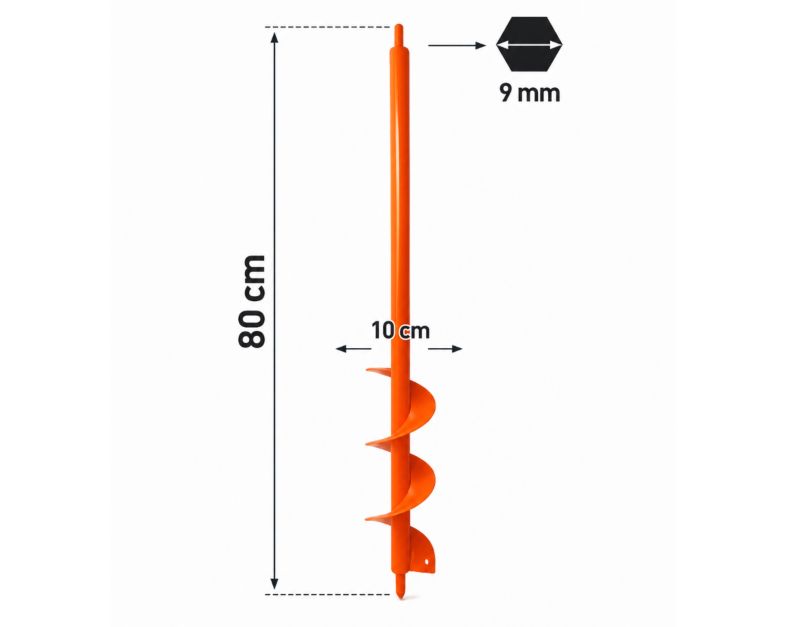 Wiertło 10x80cm świder ogrodowy do gleby Fixem 1szt.