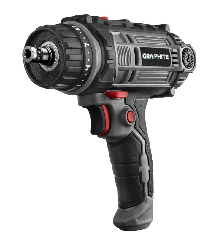 Wiertarko-wkrętarka sieciowa GRAPHITE 300 W, uchwyt samozaciskowy 10 mm, walizka 1 szt
