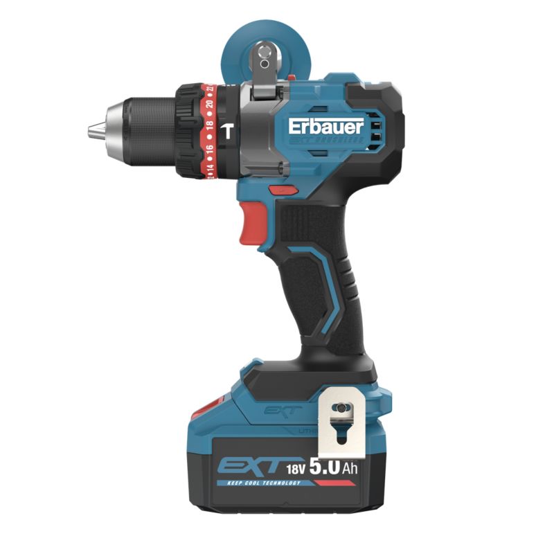 Wiertarko-wkrętarka Erbauer G2 bezszczotkowa 18 V 2 x 5 Ah