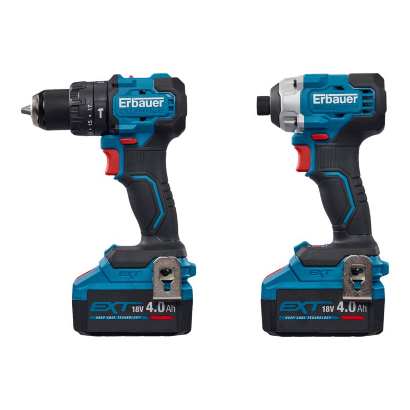 Wiertarko-wkrętarka + zakrętarka udarowa Erbauer G2 18 V 2 x 4,0 Ah