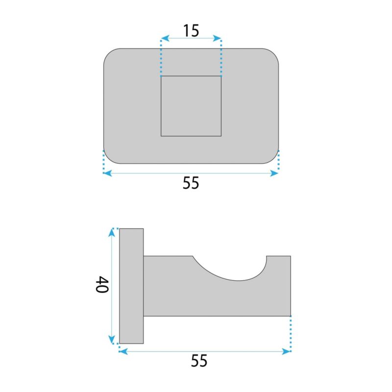 Wieszak Łazienkowy Rea 5905 Nico Nikiel Szczotkowany 5,5X4,5X4Cm 1Szt