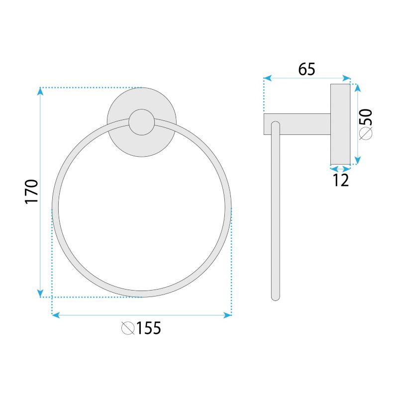 Wieszak Łazienkowy Rea Ring 6610 Modern Miedź Szczotkowana 6,5X15,5X18Cm 1Szt