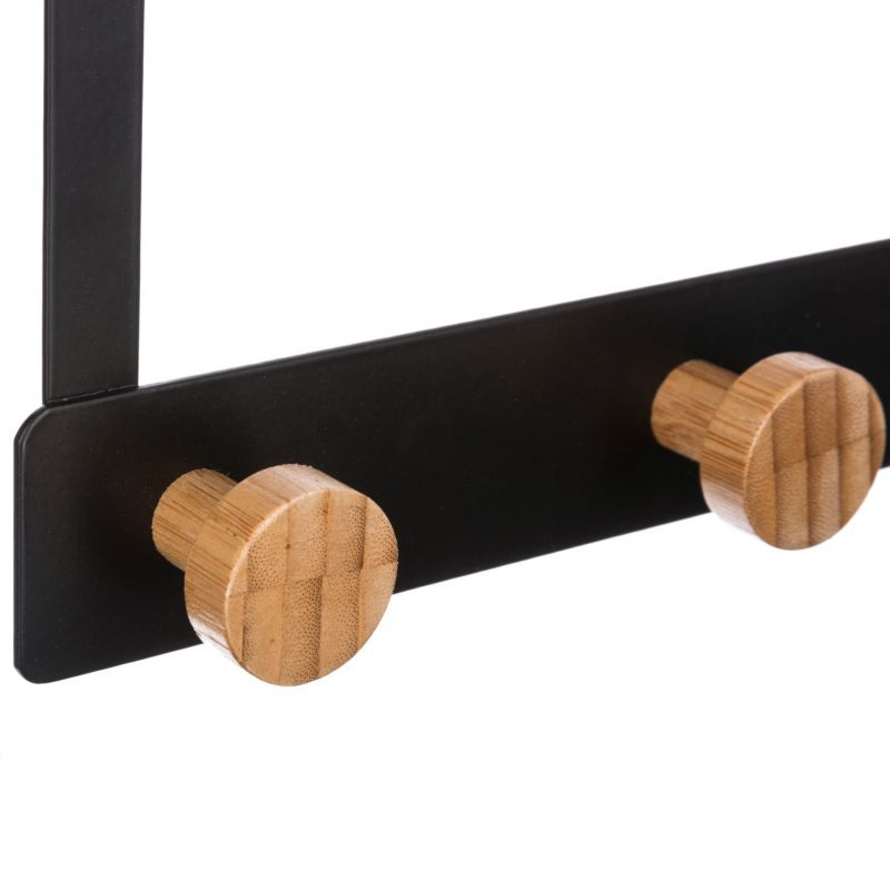 Wieszak na drzwi Bamboo Black 5 haczyków 5five Simply Smart czarny 33 cm 1 szt.