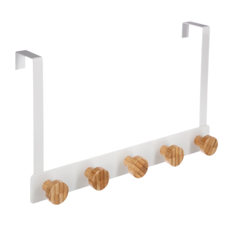 Wieszak na drzwi Bamboo White 5 haczyków 5five Simply Smart biały 33 cm 1 szt.