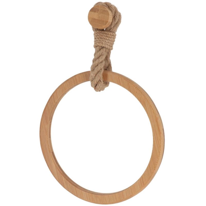 Wieszak na ręcznik ROPE Tendance beżowy bambusowy koło 1 szt.