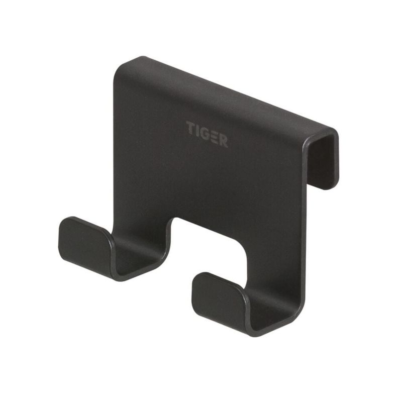 Wieszak na ręcznik Tiger Caddy czarny do kabiny prysznicowej na szkło 6-8 mm 1 szt.
