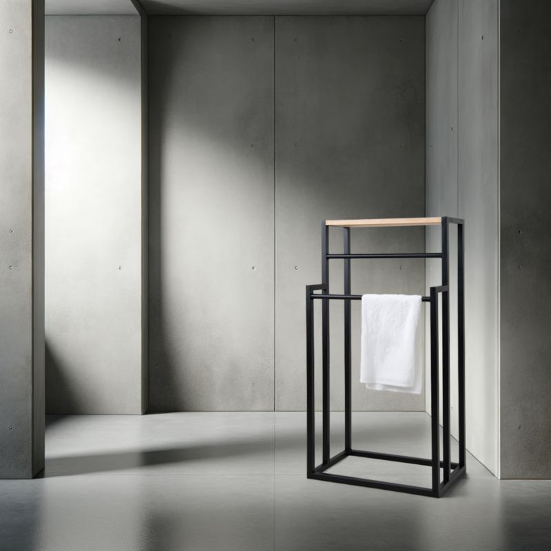 Wieszak na ręcznik Your Loft Design Black & Wood 46x28x90 Tylon 1szt.