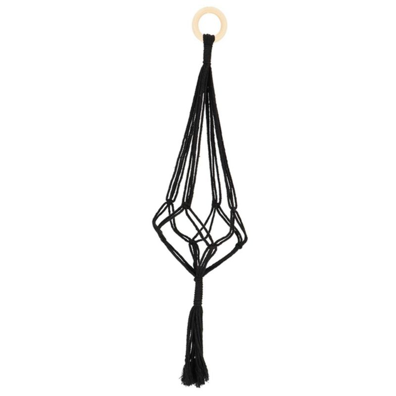 Wieszak na rośliny Esschert Design czarny makramowy h58 cm 1 szt.