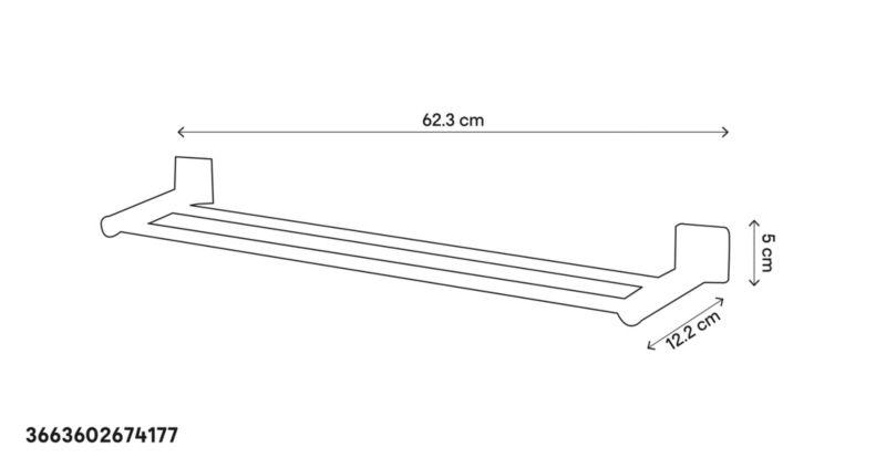 Wieszak podwójny na ręcznik GoodHome Koros 60 cm chrom