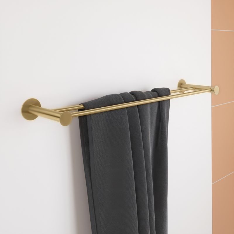 Wieszak podwójny na ręczniki GoodHome Cavally 60 cm złoty