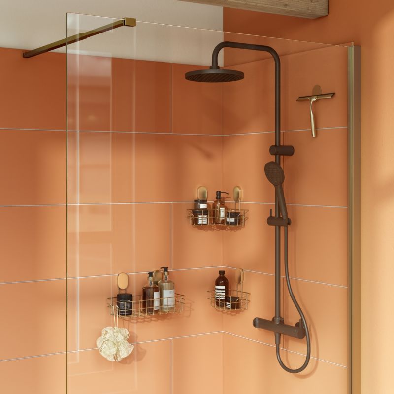 Wieszak podwójny na ręczniki GoodHome Cavally 60 cm złoty