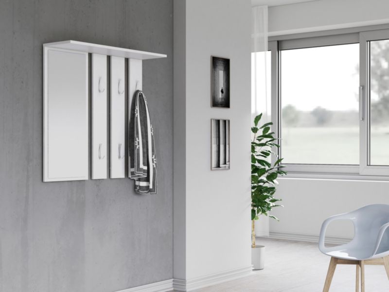 Wieszak Topeshop Opal Lustro Biel Mat 15x85x82 cm 1 szt.