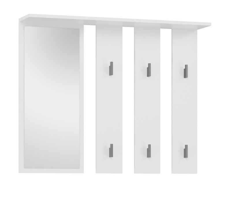 Wieszak Topeshop Parma Biel Mat z Lustrem i Półką 15x100x81,5 cm 1 szt.