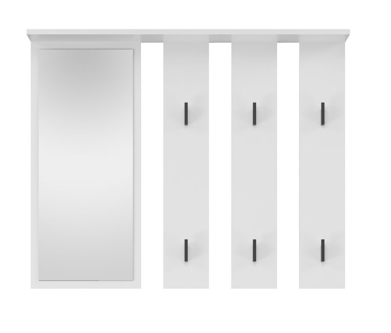 Wieszak Topeshop Parma Biel Mat z Lustrem i Półką 15x100x81,5 cm 1 szt.