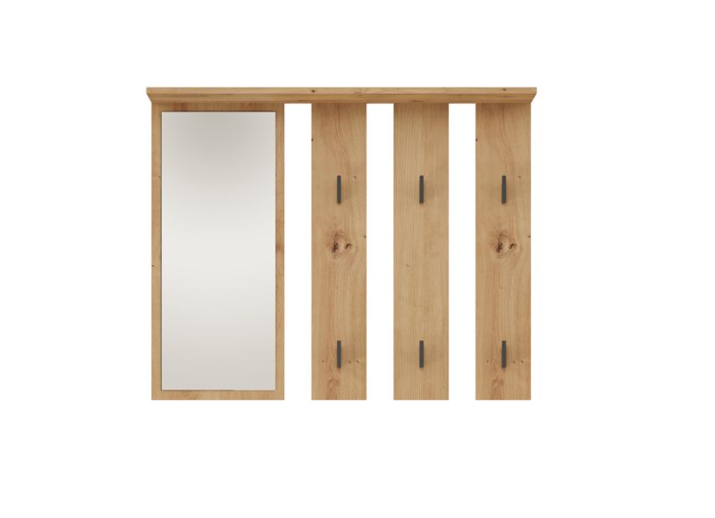 Wieszak Topeshop Parma Dąb Artisan z Lustrem i Półką 15x100x81,5 cm 1 szt.
