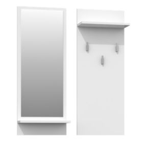 Wieszak Topeshop Riva Biały Mat z Półką Z Lustrem 16x70x90 cm 1 szt.