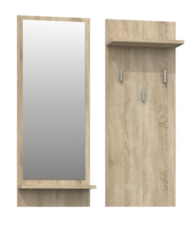 Wieszak Topeshop Riva Dąb Sonoma Z Lustrem Z Półką 16x70x90 cm 1 szt.