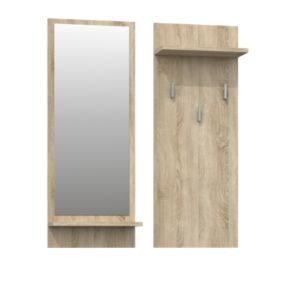 Wieszak Topeshop Riva Dąb Sonoma Z Lustrem Z Półką 16x70x90 cm 1 szt.