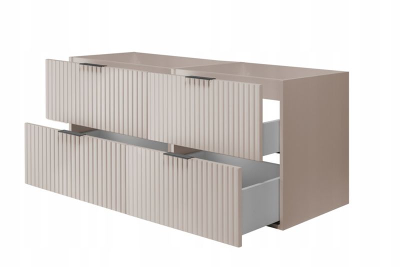 WISZĄCA Szafka Łazienkowa Furnidea 160 cm Ryflowana 4 Szuflady Kaszmir Wisząca 1 szt.