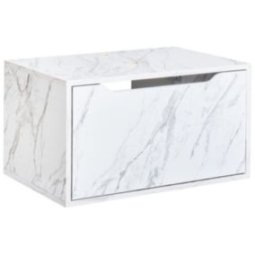 Wisząca szafka pod umywalkę Petrolina 60 cm Biały marmur 1 szt.