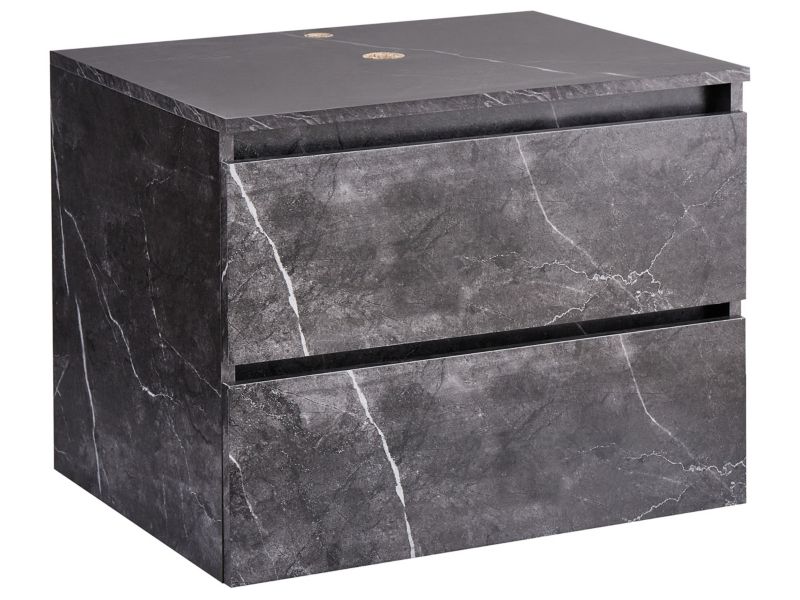 Wisząca szafka pod umywalkę Serra 60 cm Czarny marmur 1 szt.