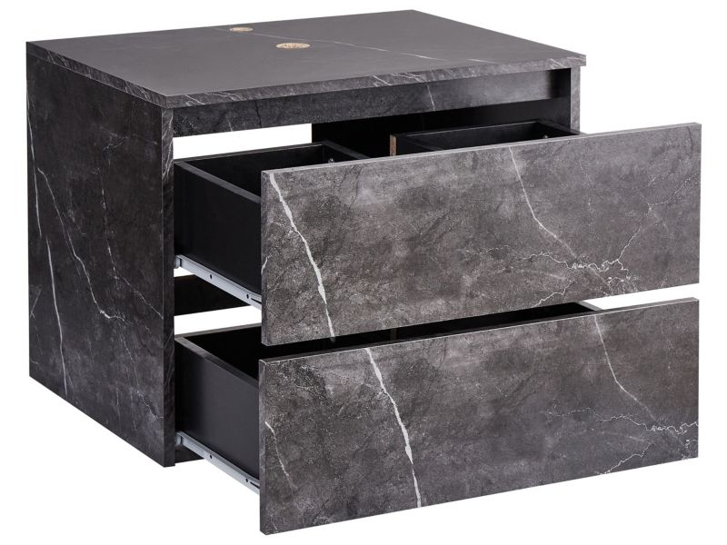 Wisząca szafka pod umywalkę Serra 60 cm Czarny marmur 1 szt.