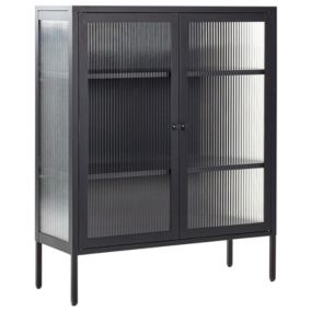 Witryna Lerryn Metal 90 cm 35 cm Czarny 1 szt.