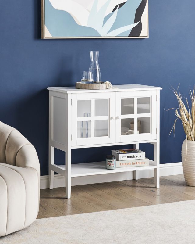 Witryna Z półką Inlet Drewno 80 cm 36 cm Biały 1 szt.