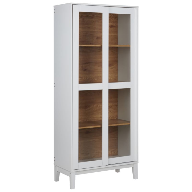Witryna ze szklaną gablotą Rumson 80 cm Biały 1 szt.