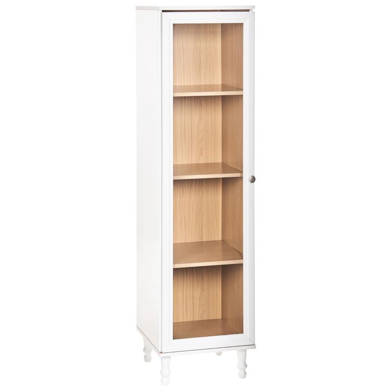 Witryna ze szklaną gablotą Tingledale 40 cm Biały 1 szt.