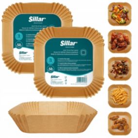 Wkład do frytkownicy beztłuszczowej, Sillar, papierowy, do pieczenia, 16cm, kwadratowe, 100szt