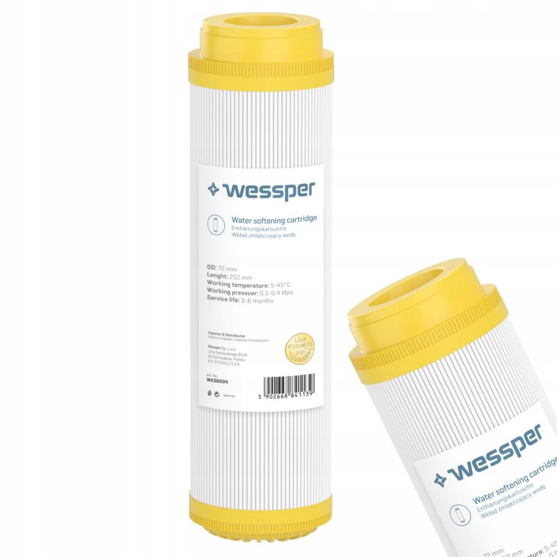 Wkład zmiękczający, Wessper, do filtrów wody, 10 cali, żywiczny, 1szt