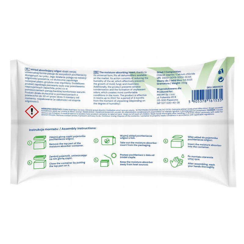 Wkłady do pochłaniacza wilgoci, HumiBalance, uniwersalne, 10x 250g, 10szt