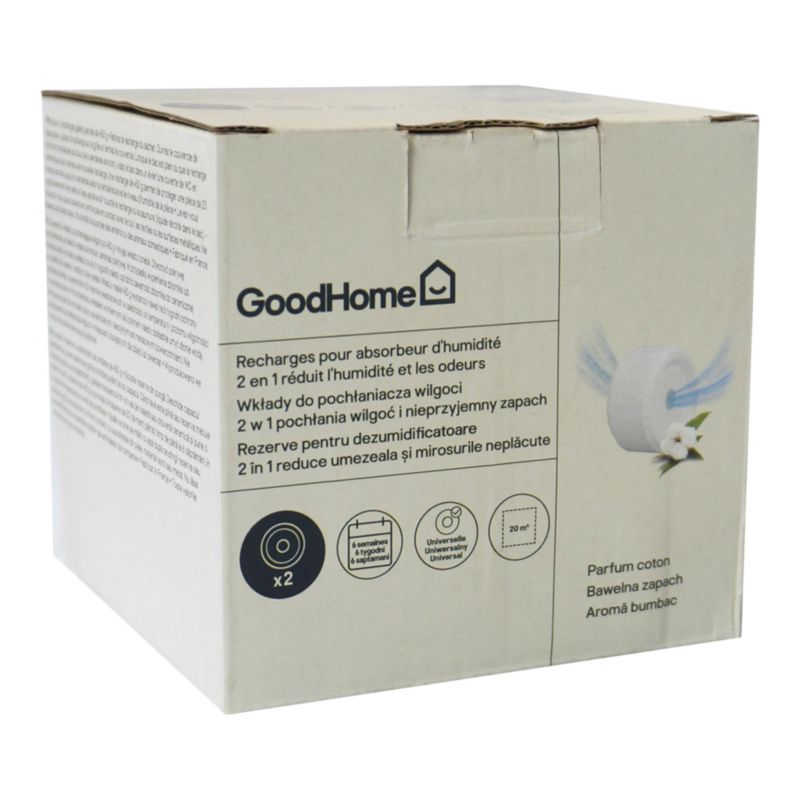 Wkład do pochłaniacza wilgoci GoodHome bawełna 2 x 450 g