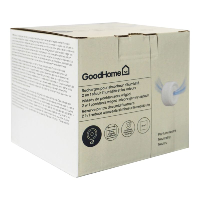 Wkład do pochłaniacza wilgoci GoodHome neutral 2 x 450 g