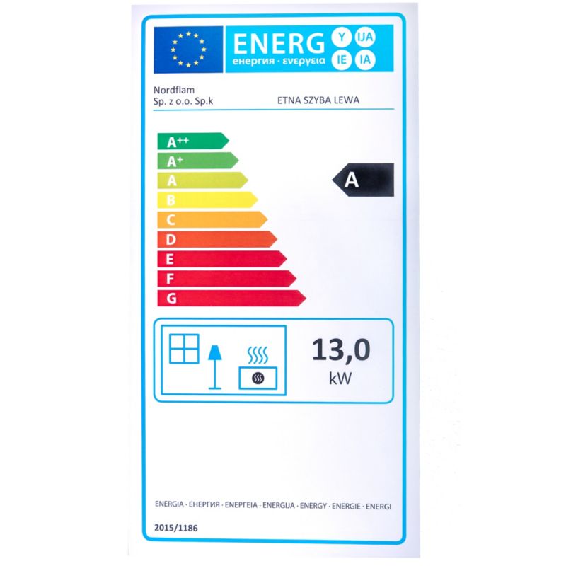 Wkład kominkowy NORDflam Etna Eko żeliwno-stalowy lewy