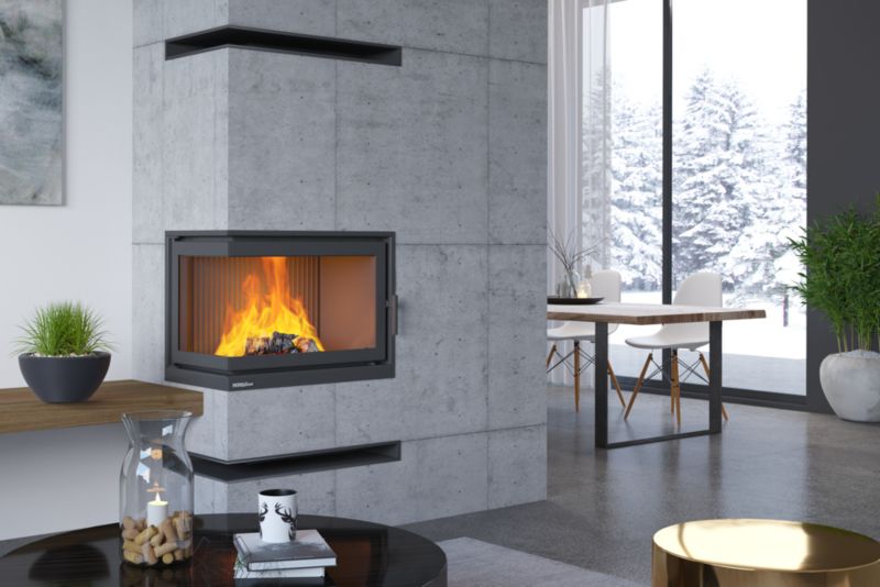 Wkład kominkowy NORDflam Etna żeliwno-stalowy lewy 13 kW
